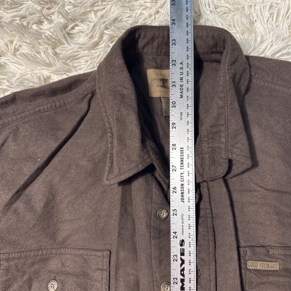 Vintage Cold Storage 100% Cotton 2xlt Brown Long Sleeve Button Up - Picture 5 of 12
